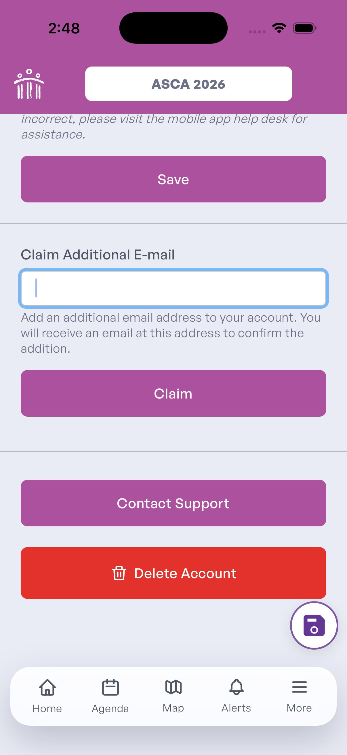 claim additional email button